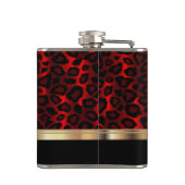 Classy Red Leopard Animal Print Flachmann (Rückseite)