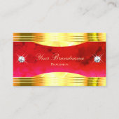Classy Red Marble Shiny Gold Borders Logo De Luxe Visitenkarte (Vorderseite)