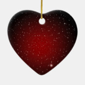 Classy Red mit Sternen > Herzdekoration Keramikornament (Hinten)