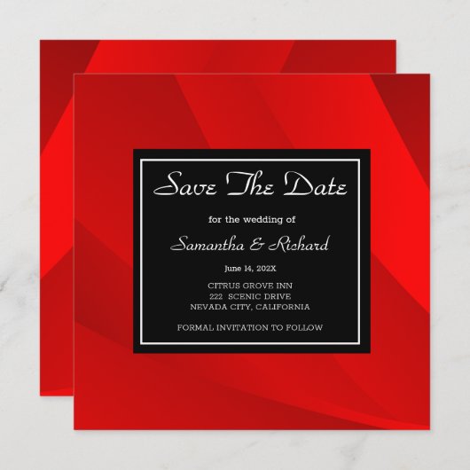 Classy Red Save the Date (Vorne/Hinten)