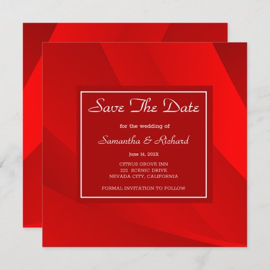 Classy Red Save the Date (Vorne/Hinten)