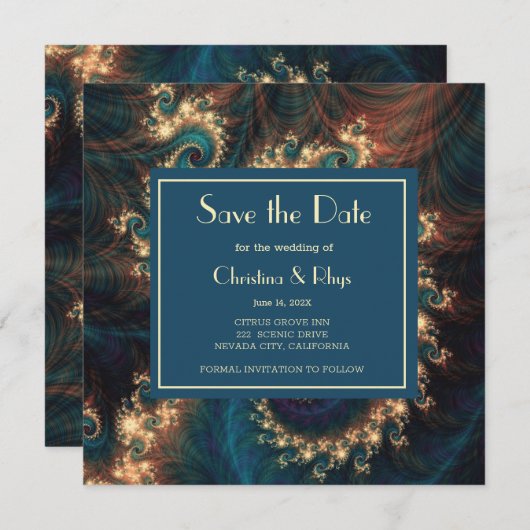 Classy Red Save the Date (Vorne/Hinten)