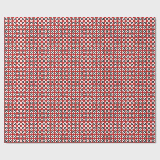 Classy Red Schwarz-weiß Dot Pattern Geschenkpapier (Flach)