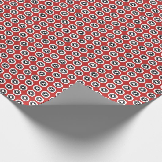 Classy Red Schwarz-weiß Dot Pattern Geschenkpapier (Ecke)