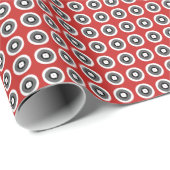 Classy Red Schwarz-weiß Dot Pattern Geschenkpapier (Rolleneckpunkt)