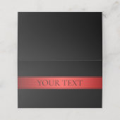 Classy Red Strip & Black Background oder DIY Place Platzkarte (Außenseite Aufgefaltet)
