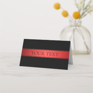 Classy Red Strip & Black Background oder DIY Place Platzkarte