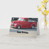 Classy Red Truck - Happy Birthday Karte (Gelbe Blume)