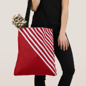 Classy Red & White Diagonal Stripes Modern Tasche (Von Nahem)