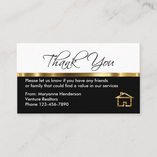 Classy Referenzen Vielen Dank Karten (Vorderseite)