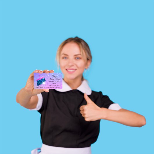 Classy Reinigungsdienste Rainbow Spark Glitzer Visitenkarte