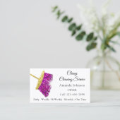 Classy Reinigungsservice Maid Gold Fuchsia Pink Visitenkarte (Stehend Vorderseite)
