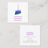 Classy Reinigungsservice Wohnservice Haushaltshilf Quadratische Visitenkarte (Vorne/Hinten)