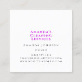 Classy Reinigungsservice Wohnservice Haushaltshilf Quadratische Visitenkarte (Rückseite)
