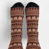 Classy Retro Christmas Brown Muster für ihn Socken (Oben)