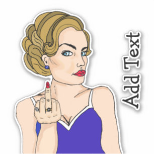 Classy Retro Lady Umdrehe den Vogel Aufkleber