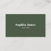 Classy Retro Minimal Social Media Green Visitenkarte (Vorderseite)