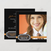 Classy Ribbon Square Foto Abschluss Einladung (Vorne/Hinten)