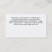 Classy RN Patient Advocate Medical Visitenkarte (Rückseite)
