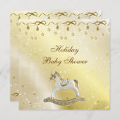Classy Rocking Horse Neutrale Weihnachtsdusche Einladung (Vorne/Hinten)
