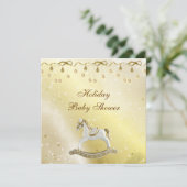 Classy Rocking Horse Neutrale Weihnachtsdusche Einladung (Stehend Vorderseite)