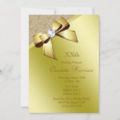 Classy Romantic Gold Geburtstagsparty Einladung (Vorderseite)