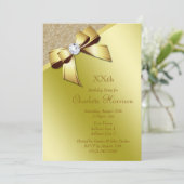 Classy Romantic Gold Geburtstagsparty Einladung (Stehend Vorderseite)