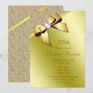 Classy Romantic Gold Geburtstagsparty Einladung