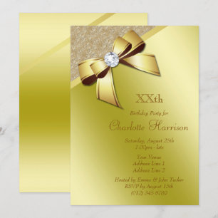 Classy Romantic Gold Geburtstagsparty Einladung