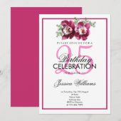 Classy Romantic Pink Orchids Geburtstag Einladung (Vorne/Hinten)