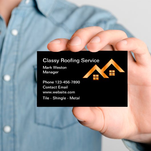 Classy Roofing Construction Business Cards Visitenkarte