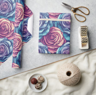 Classy Rose Blume Boho Wrapping Paper Geschenkpapier