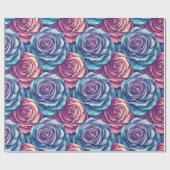 Classy Rose Blume Boho Wrapping Paper Geschenkpapier (Flach)