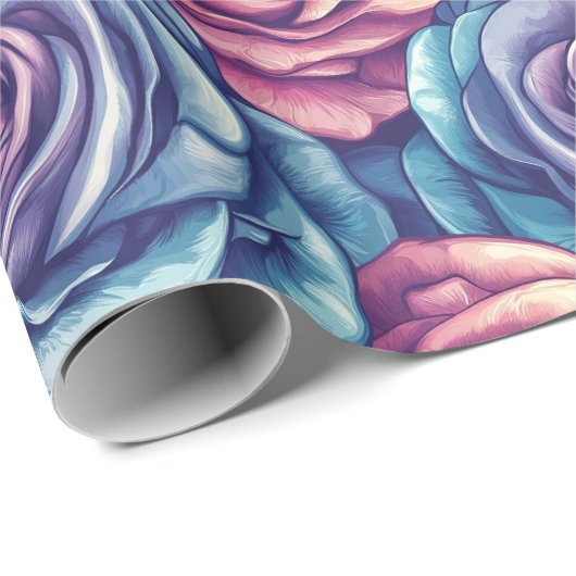 Classy Rose Blume Boho Wrapping Paper Geschenkpapier (Rolleneckpunkt)