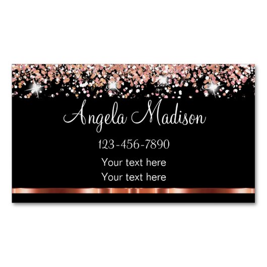 Classy Rose Gold Beauty Magnetische Visitenkarte (Vorderseite)