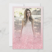 Classy Rose Gold Blush Glitzer Foto Sweet 16 Einladung (Rückseite)