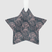 Classy Rose Gold Dreamcatcher Grau Muster Ornament (Vorderseite)