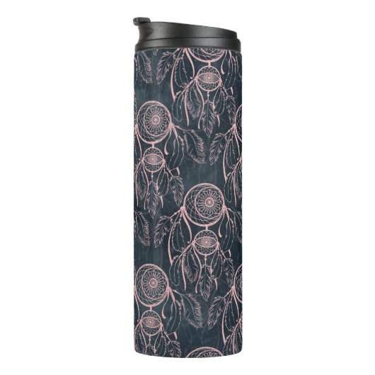 Classy Rose Gold Dreamcatcher Grau Muster Thermosbecher (Nach rechts gedreht)