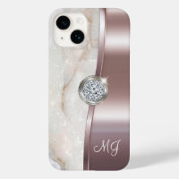 Classy Rose Gold Monogram Diamond Jewel Art