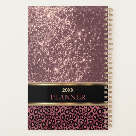 Classy Rose Gold Personalisiert Planner Planer (Rückseite)