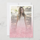 Classy Rose Gold Sparkle Glitzer Foto Sweet 16 Einladung (Rückseite)