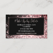 Classy Rose Gold Sparkle Glitzer Frame Foto Logo Visitenkarte (Rückseite)