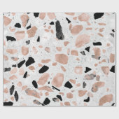 Classy rose gold vintage marble abstract terrazzo geschenkpapier (Flach)