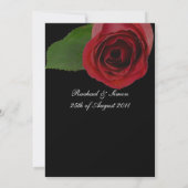Classy Rote Rose Hochzeit - Schwarz Einladung (Rückseite)