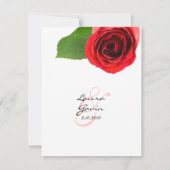 Classy Rote Rose Wedding RSVP Karte (Rückseite)