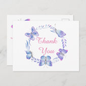 Classy Round Butterflies Vielen Dank mit Umschläge Postkarte (Vorne/Hinten)