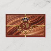 Classy Royal Brown Gold Crown mit Monogram Foto Visitenkarte (Vorderseite)