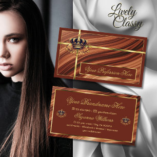 Classy Royal Brown Gold Crown Noby und beeindrucke Visitenkarte