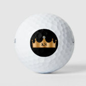 Classy Royal Monogram Crown Bling Golf Balls Golfball (Vorderseite)