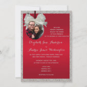 Classy Ruby Red & Funkelnd Bauble Christmas Einladung (Rückseite)